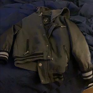 Leather and cloth jacket